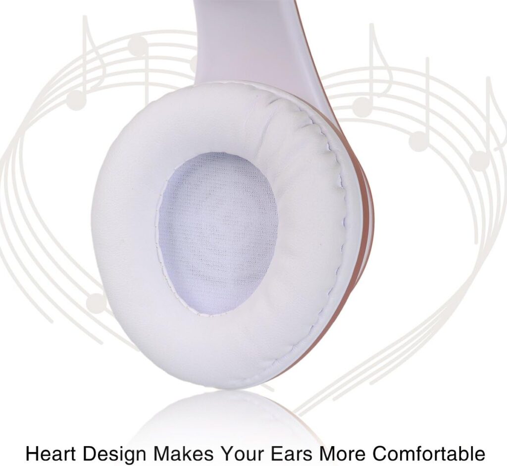 Rydohi Wireless Bluetooth Headphones Over Ear, Hi-Fi Stereo Headset with Deep Bass, Foldable and Lightweight, Wired and Wireless Modes Built in Mic for Cell Phones, TV, PC and Traveling (Rose Gold)