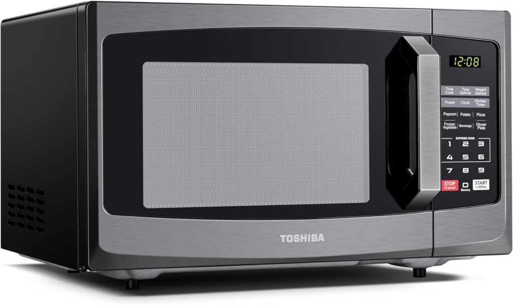 Toshiba 800w 23L Microwave Oven with Digital Display, Auto Defrost, One-touch Express Cook with 6 Pre-Programmed Auto Cook, and Easy Clean - Black - ML-EM23P(BS)